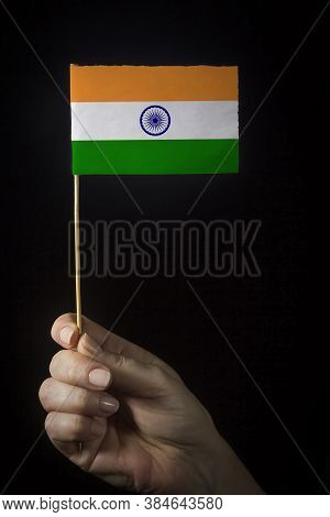 Hand With Small Flag Of State Of India