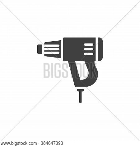Heat Gun Vector Icon. Filled Flat Sign For Mobile Concept And Web Design. Hot Air Gun Glyph Icon. Sy