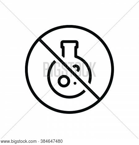 Black Line Icon For Conservative Preservative Chemical Experience Danger Forbidden Caution Flask
