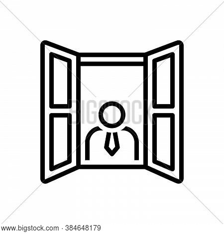 Black Line Icon For Look Peep Glimpse Window Vision See View Sight Watch Glimmers
