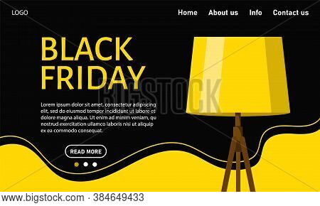 Black Friday. Abstract Website Template For Electronic Goods And Services, Super Discounts. Universa