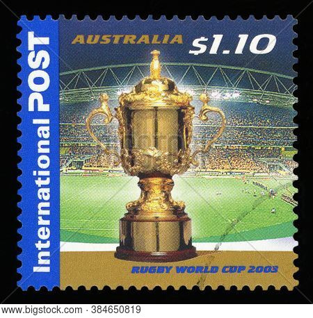 Australia - Circa 2003: A Stamp Printed In Australia Shows The Rugby World Cup 2003, Series, Circa 2