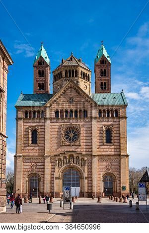 Speyer, Germany - Mar 14, 2020: Cathedral In Speyer, Germany. Officially Called The Imperial Cathedr