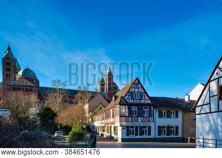 Speyer, Germany - Mar 15, 2020: Cathedral In Speyer, Germany. Officially Called The Imperial Cathedr