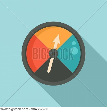 Analog Barometer Icon. Flat Illustration Of Analog Barometer Vector Icon For Web Design