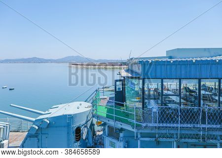 Dangjin,south Korea-may 2019: Marine Ship Model Sculpture Exhibition At Sapgyo Hamsang Park With Bea