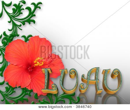 Luau invito Hibiscus sfondo