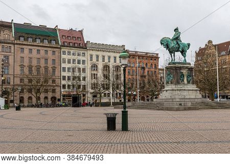 Malmo cityscape at Stortorget town square in Sweden