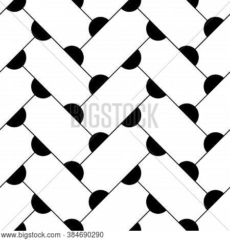Grid Image. Herringbone Pattern. Slabs Tessellation. Seamless Surface Design With Slanted Blocks Til