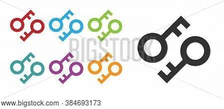 Black Cryptocurrency Key Icon Isolated On White Background. Concept Of Cyber Security Or Private Key