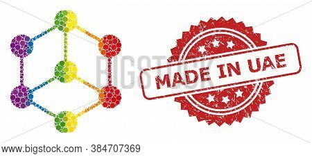 Isometric Cube Mosaic Icon Of Filled Circle Items In Different Sizes And Lgbt Color Tinges, And Made