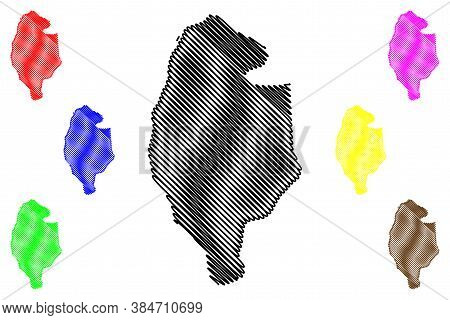 Gujrat City (islamic Republic Of Pakistan, Punjab Province) Map Vector Illustration, Scribble Sketch