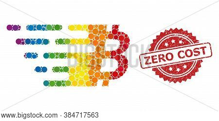 Bitcoin Symbol Collage Icon Of Spheric Elements In Various Sizes And Lgbt Colored Color Tinges, And 