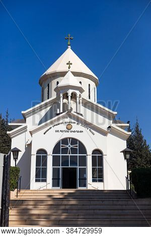 Anjar, Lebanon, August 07.2018: Armenian Apostolic Saint Paul Church In Anjar City Near The Syrian B
