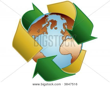 Recycle Symbol mit globe