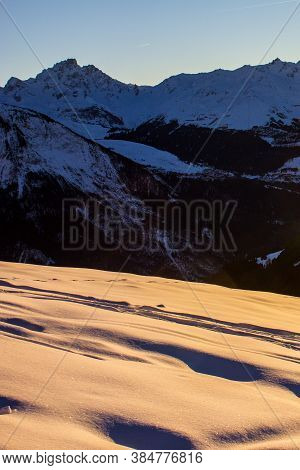 Sunset Above Champagny En Vanoise, French Alps