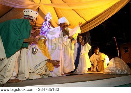Itabuna, Bahia / Brazil - December 17, 2011: Crib Of Anatal Is Seen In The City Of Itabuna.