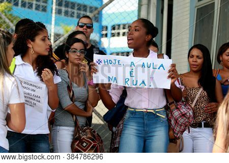 Salvador, Bahia / Brazil - May 20, 2016: Students From The Faculty Of Technology And Sciences (ftc) 