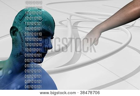 Circuito digital de Cyber cabeza 3D