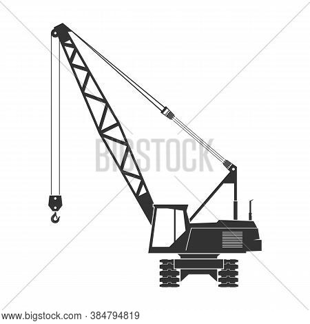 Сrawler Crane Isolated On Background. Vector Illustration.