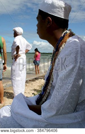 Santo Amaro, Bahia / Brazil - May 13, 2007: Candomble Supporters Are Seen During A Delivery Of Offer