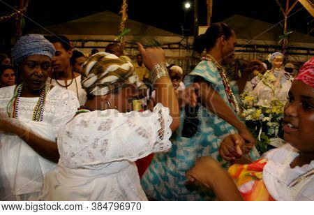Santo Amaro, Bahia / Brazil - May 13, 2007: Candomble Members Are Seen During A Religious Demonstrat