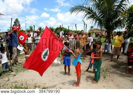 Porto Seguro, Bahia / Brazil - December 26, 2007: Members Of The Landless Movement - Mst - Are Seen 