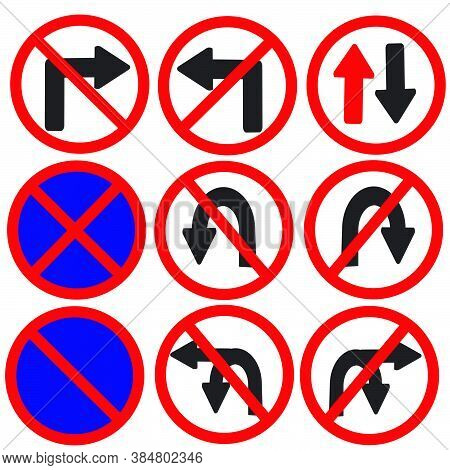 One Hundred Different Highly Detailed And Fully Editable Vector Traffic-road Sign Collection. Traffi