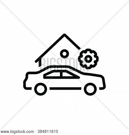 Black Line Icon For Workshop Workroom Machine-shop Shop Service Showroom Factory