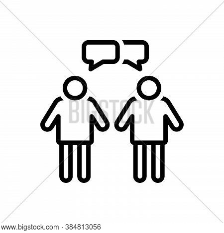 Black Line Icon For Interaction Interplay Contact Reciprocation Communication Conversations Discussi