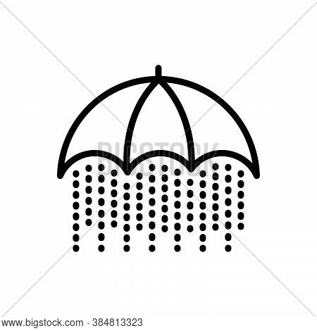 Black Line Icon For Constant Constant Rain Heavy-rain Consistent Continual Stable Stagnant Still