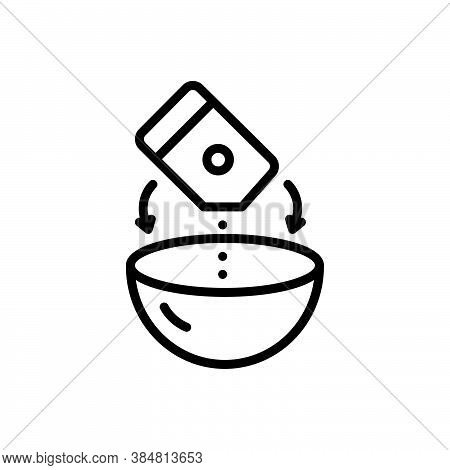 Black Line Icon For Mixture Soup Combination Pour Bowl Product Blend Admixture