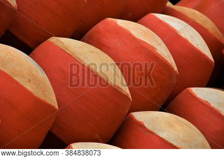 Collection Of Clay Pots Made From Mud Also Known As Matka. Clay Pots Are Used Since Ancient Times An