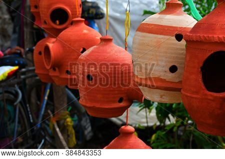 Crafts Clay Natural Nest House For Robin And Other Garden Birds