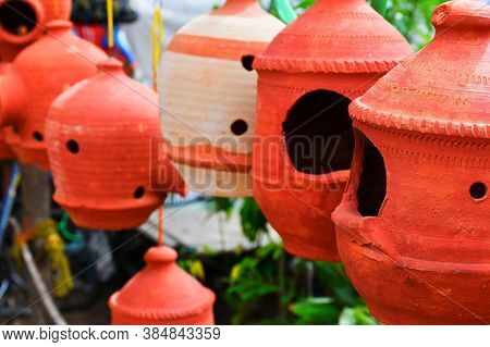 Crafts Clay Natural Nest House For Robin And Other Garden Birds