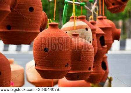 Crafts Clay Natural Nest House For Robin And Other Garden Birds