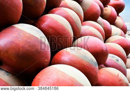 Collection Of Clay Pots Made From Mud Also Known As Matka. Clay Pots Are Used Since Ancient Times An