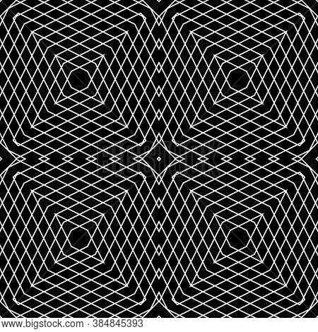 Overlapping Figures Abstract Background. Crossing Lines. Seamless Surface Pattern Design With Linear