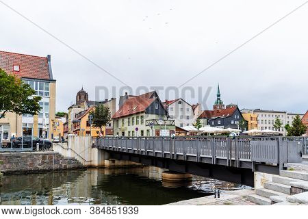 Stralsund, Germany - July 31, 2019: View Of The Harbour. Stralsund Old Town Is A Unesco World Herita