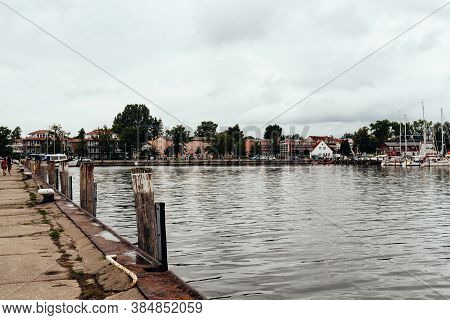 Lauterbach, Germany - August 1, 2019: View Of The Port With Sailing Boats Moored On Docks