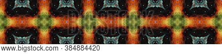 Indian Native American Pattern. Abstract Shibori Design. Dark Neon Seamless Texture. Repeat Tie Dye 