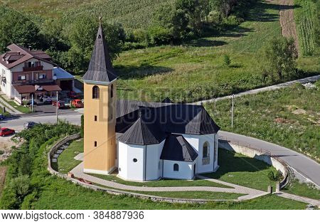RADOBOJ, CROATIA - JULY 14, 2011: Parish Church of the Holy Trinity in Radoboj, Croatia