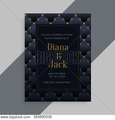 Rpyal Dark Theme Wedding Invitation Card Design