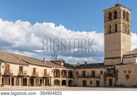 Square Of The Medieval Town Of Pedraza In The Province Of Segovia (spain)