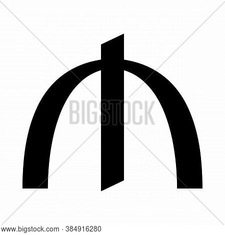 Manat Currency Symbol Isolated On White Background