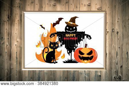 Happy Halloween Banner, Poster Or Greeting Card