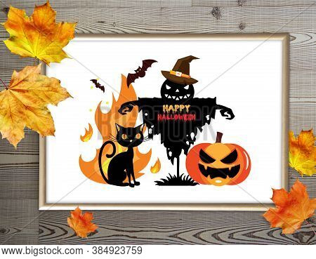 Happy Halloween Banner, Poster Or Greeting Card