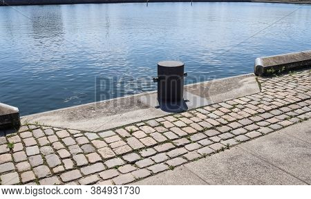 Different Bollards And Technical Installations Of Vessel Traffic At The Kiel Port