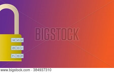 Combination Lock Padlock Vector Icon Security Safe Illustration Protection Code Symbol. Steel Safety