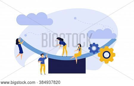 Comparison Employee Business People Vector Illustration. Advocate Person Unbalanced Weight. Woman An